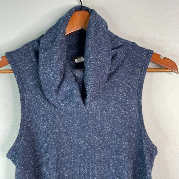 BDG Urban Outfitters Ribbed Speckled Cowl Neck Sleeveless Dress Navy Blue Size S - Picture 3 of 11